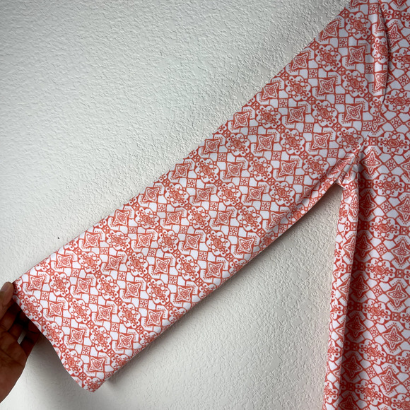 Cabana Life x Talbots Dress Womens Small Orange Geometric Tassel Strechy - Picture 4 of 12